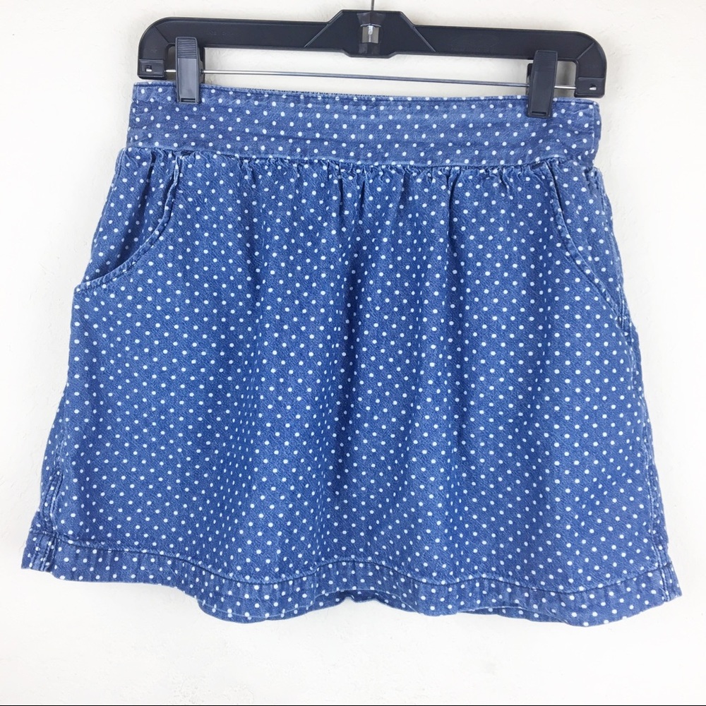 Levi's Polka Dot Chambray Mini Skirt Size Medium